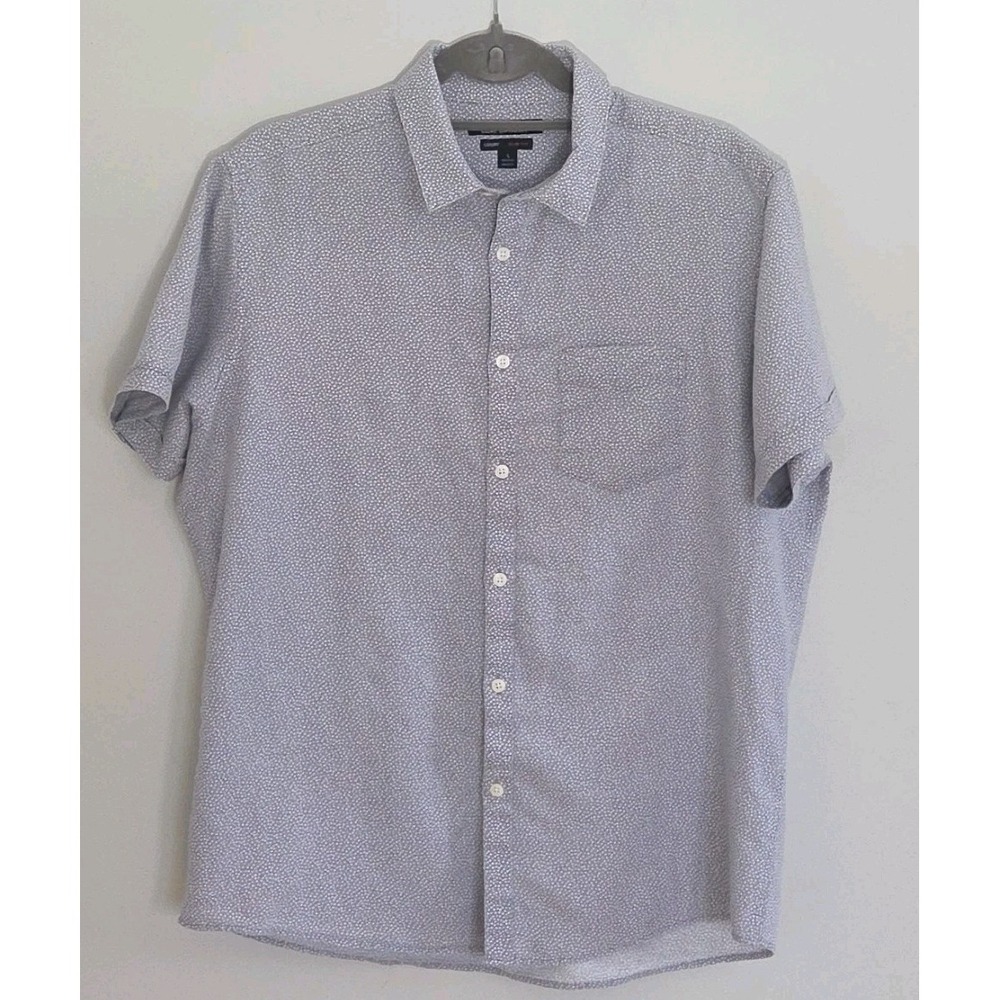 Marc Anthony Sz Large Mens Button Down Slim Fit Gray Linen Cotton